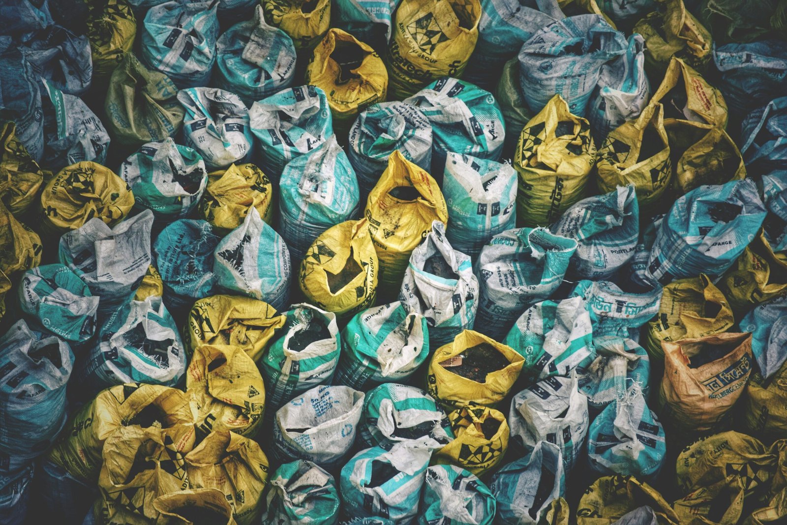high angle photography of assorted color sack lot